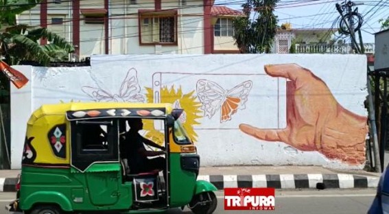 Art College students have been working on G-20 theme to make the City Agartala beautiful